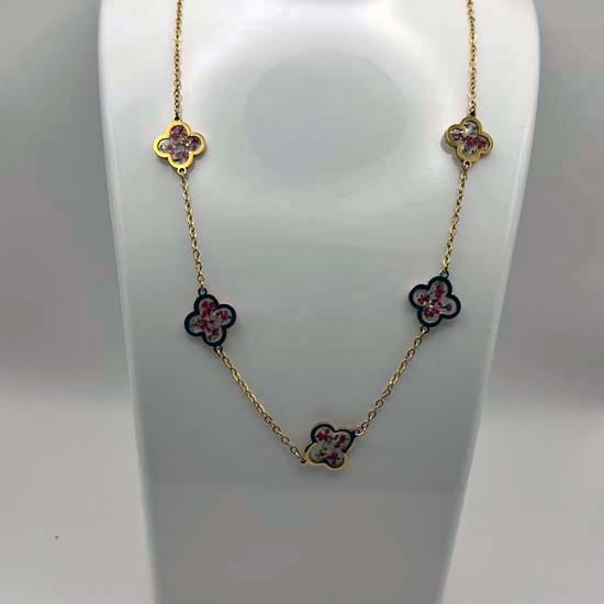 Collier trèfle doré