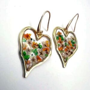 Boucles d'oreilles Arc en coeur