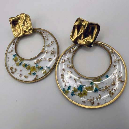 Boucles d'oreilles Ronde florale – Image 2