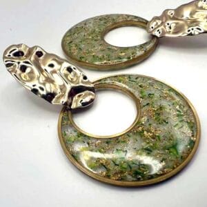 Boucles d'oreilles Lune verte