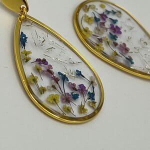 Boucles d'oreilles ovales florales Clair de fleur 3