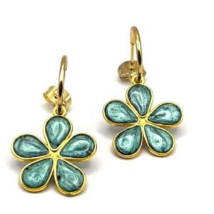 Boucles d'oreilles vertes Fleur de lagon 2