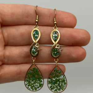 Boucles d'oreilles vertes Infino végétal 3