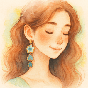 Boucles d'oreilles vertes Murmure de mousse 1