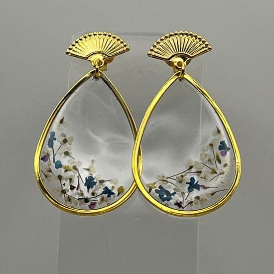 Boucles d'oreilles ovales Or végétal 1