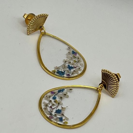 Boucles d'oreilles ovales Or végétal 2