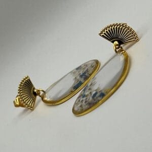 Boucles d'oreilles ovales Or végétal 3