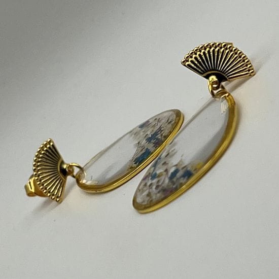 Boucles d'oreilles ovales Or végétal 3