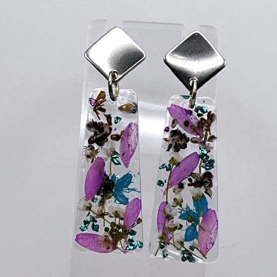 Boucles d'oreilles rectangulaires Rosélia 1