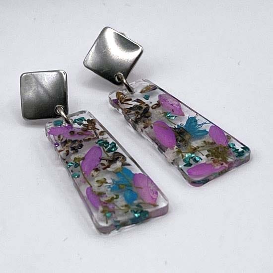 Boucles d'oreilles rectangulaires Rosélia 2