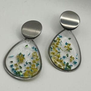 Boucles d'oreilles ovales florale Trésor de saison 2