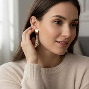 Boucles d'oreilles fantaisie dorées Iridesca 51