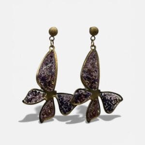 Boucles d'oreilles fantaisie dorées et pailletées 4