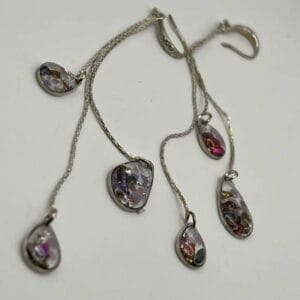 Boucles d'oreilles fantaisie pendantes argentées Elansia 2