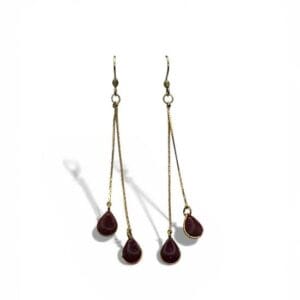 Boucles d'oreilles fantaisie pendantes dorées Elansia 1