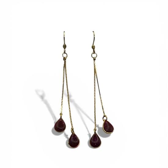 Boucles d'oreilles fantaisie pendantes dorées Elansia 1