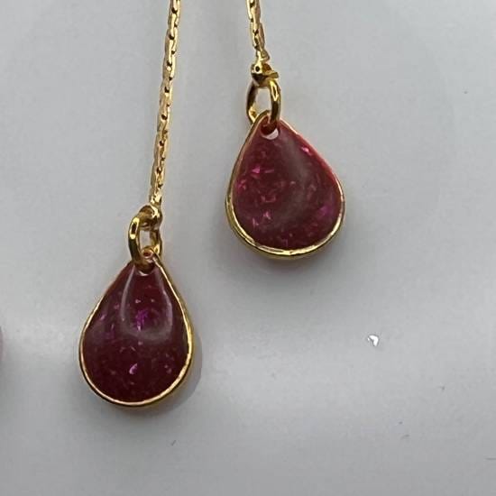 Boucles d'oreilles fantaisie pendantes dorées Elansia 2