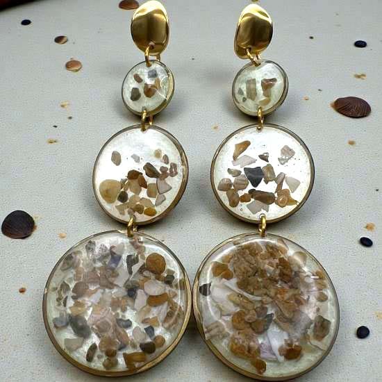 Boucles d'oreilles pendantes Corallia