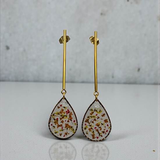 Boucles d'oreilles ovales Pétales au vent 3