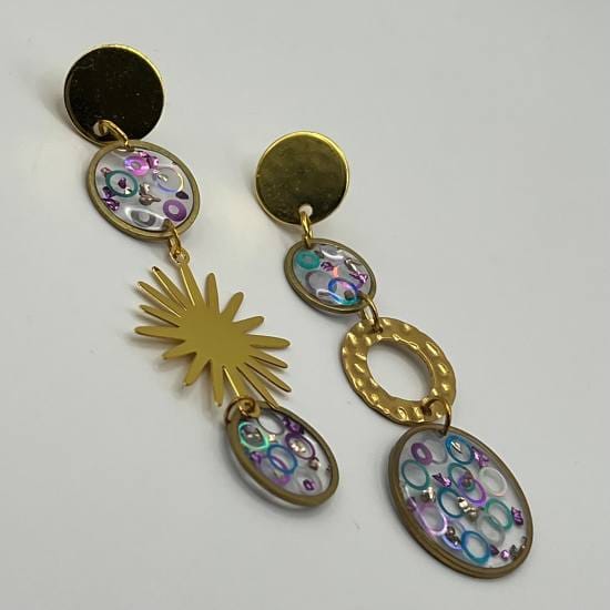 Boucles d'oreilles rondes soleil Rayons en fête 4