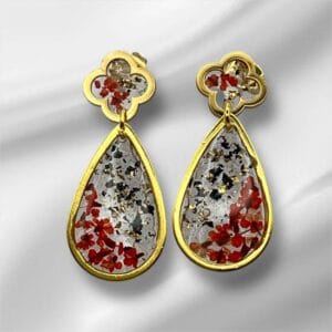Boucles d'oreilles ovales dorées Songe pourpre 5