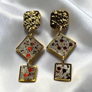 Boucles d'oreilles fantaisie Composition galbée