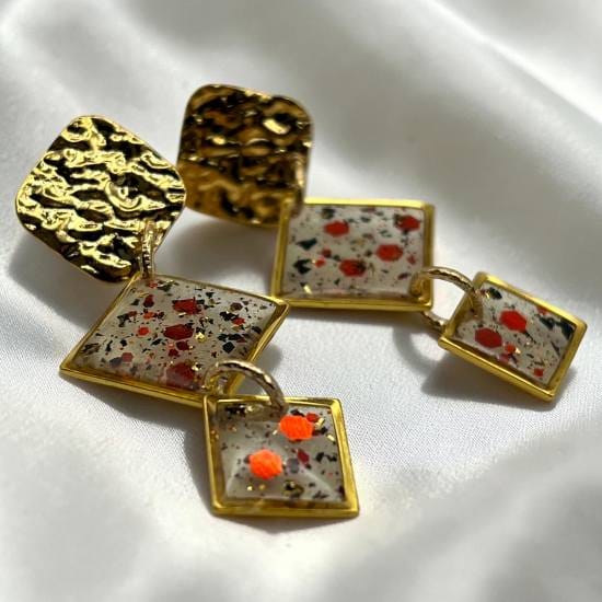 Boucles d'oreilles fantaisie Composition galbée – Image 5