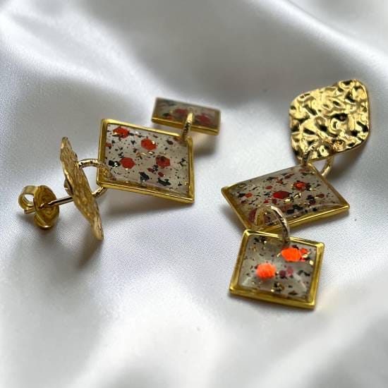 Boucles d'oreilles fantaisie Composition galbée – Image 4