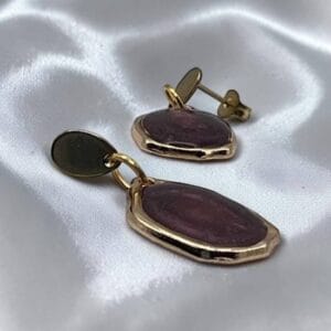 Boucles d'oreilles Ovale carmin