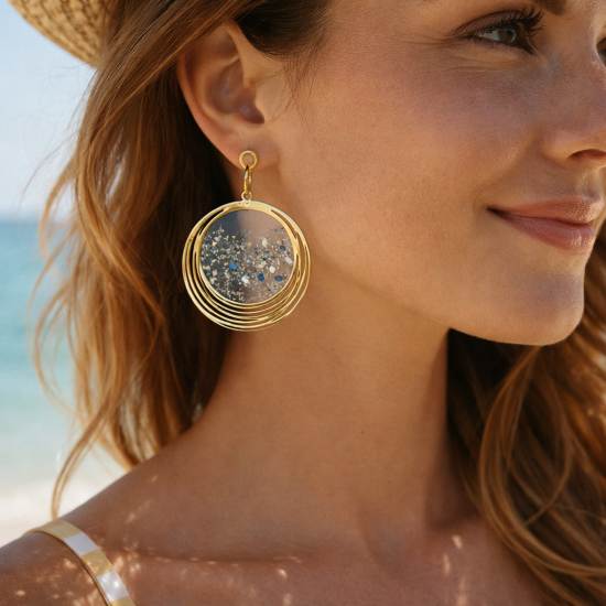 Boucles d'oreilles Rayons enlacés – Image 2